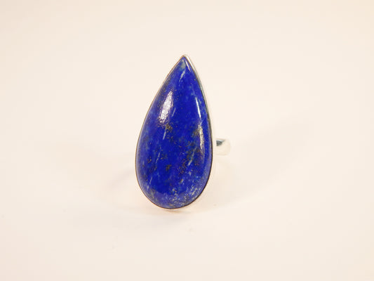 Genuine Lapis Lazuli Statement Ring in 925 Sterling Silver