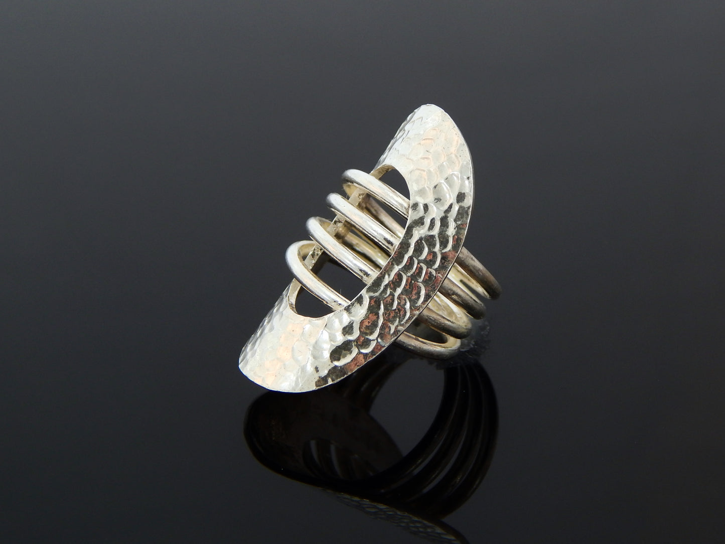 925 Hammered Sterling Silver Boho-Chic Ring