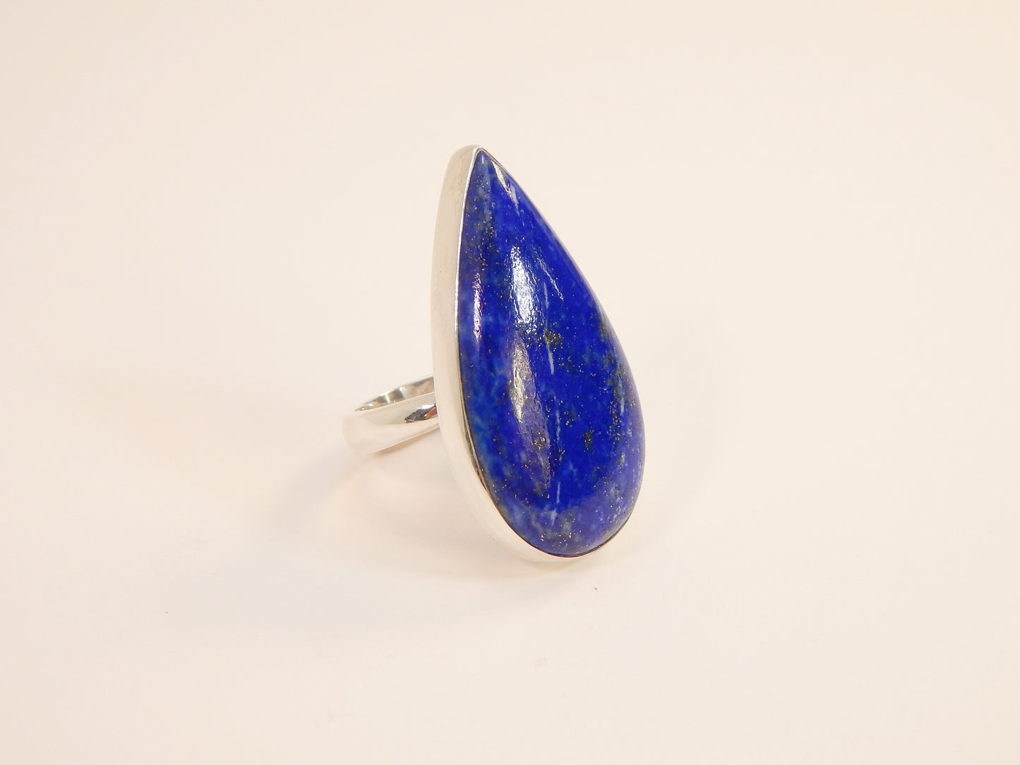 Genuine Lapis Lazuli Statement Ring in 925 Sterling Silver