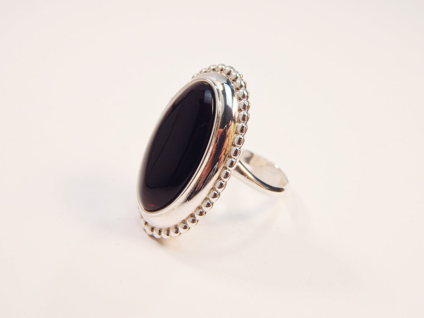 Natural Baltic Black Cherry Amber Adjustable Poison Ring
