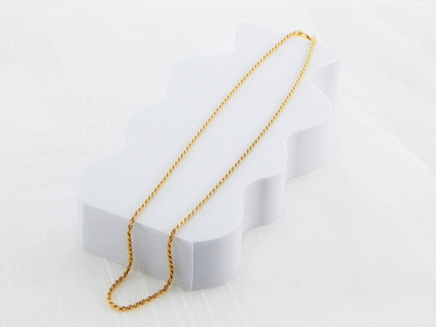 14K Gold Plated 925 Silver Italian Rope Chain